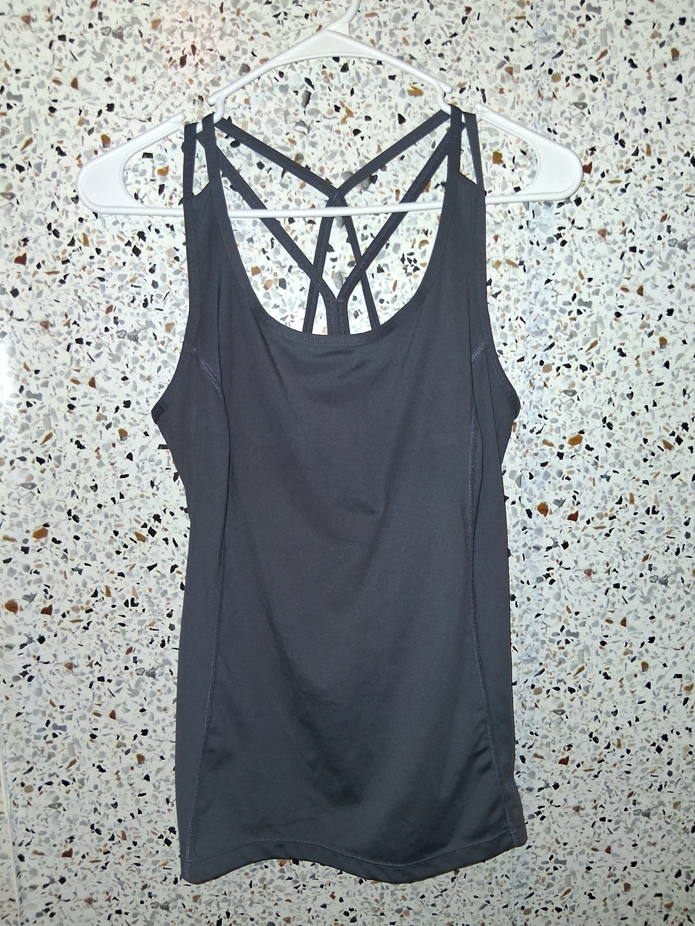 Xersion Charcoal Black Strappy Back Tank Top